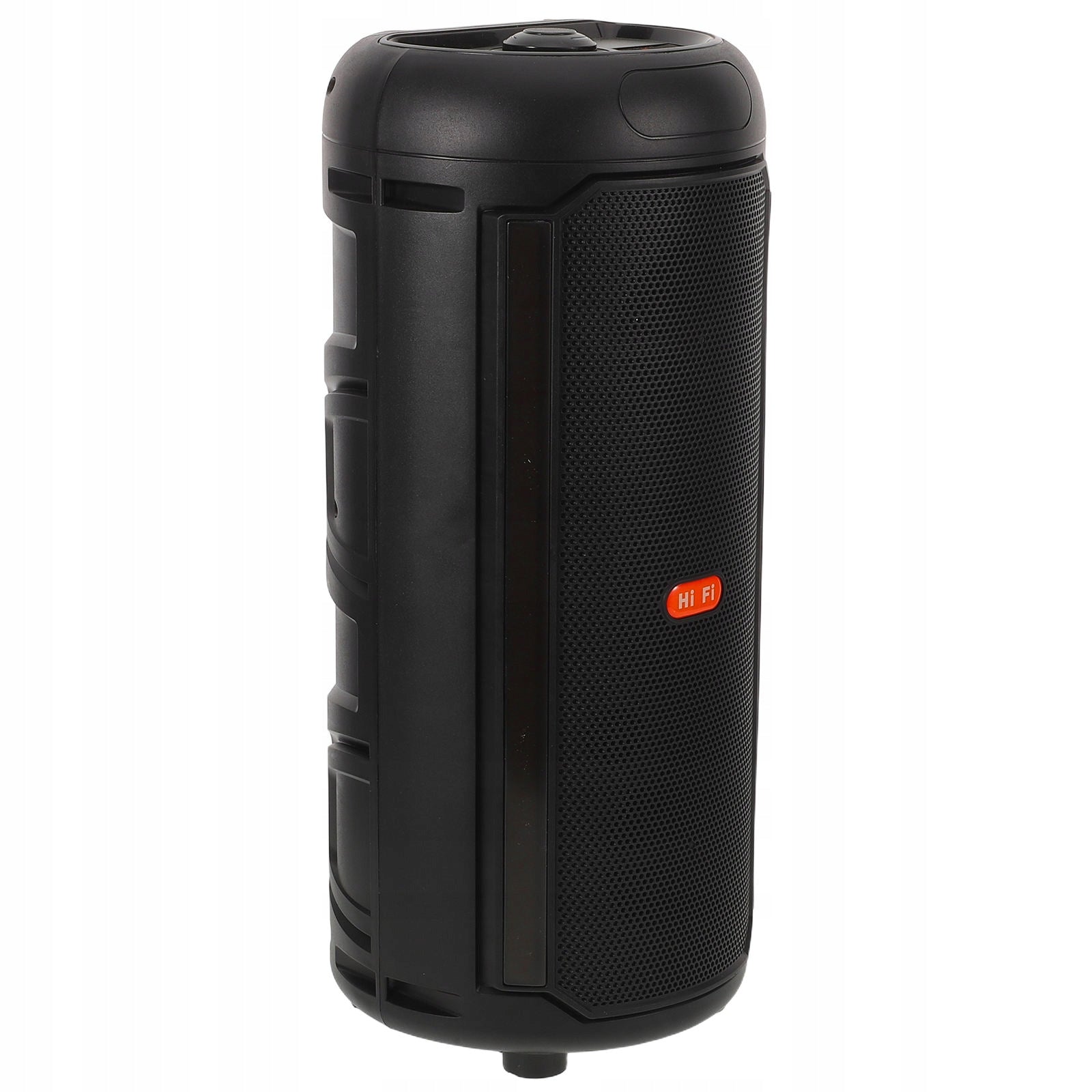 COMPACT BLACK PORTABLE KARAOKE SPEAKER WITH LED EFFECTS AND WIRELESS MIC