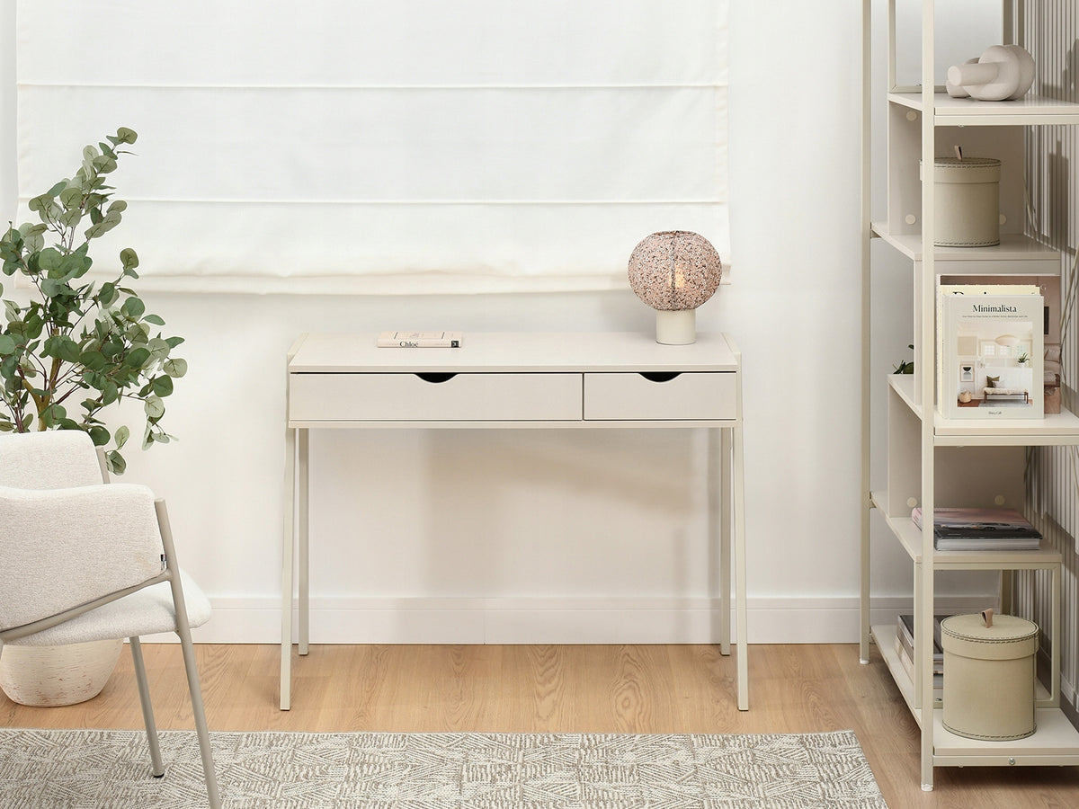 COMPACT DESK WITH DRAWERS FOR HOME OFFICE DRESSING TABLE LUND CREAM Manufacturer code 5907698697343