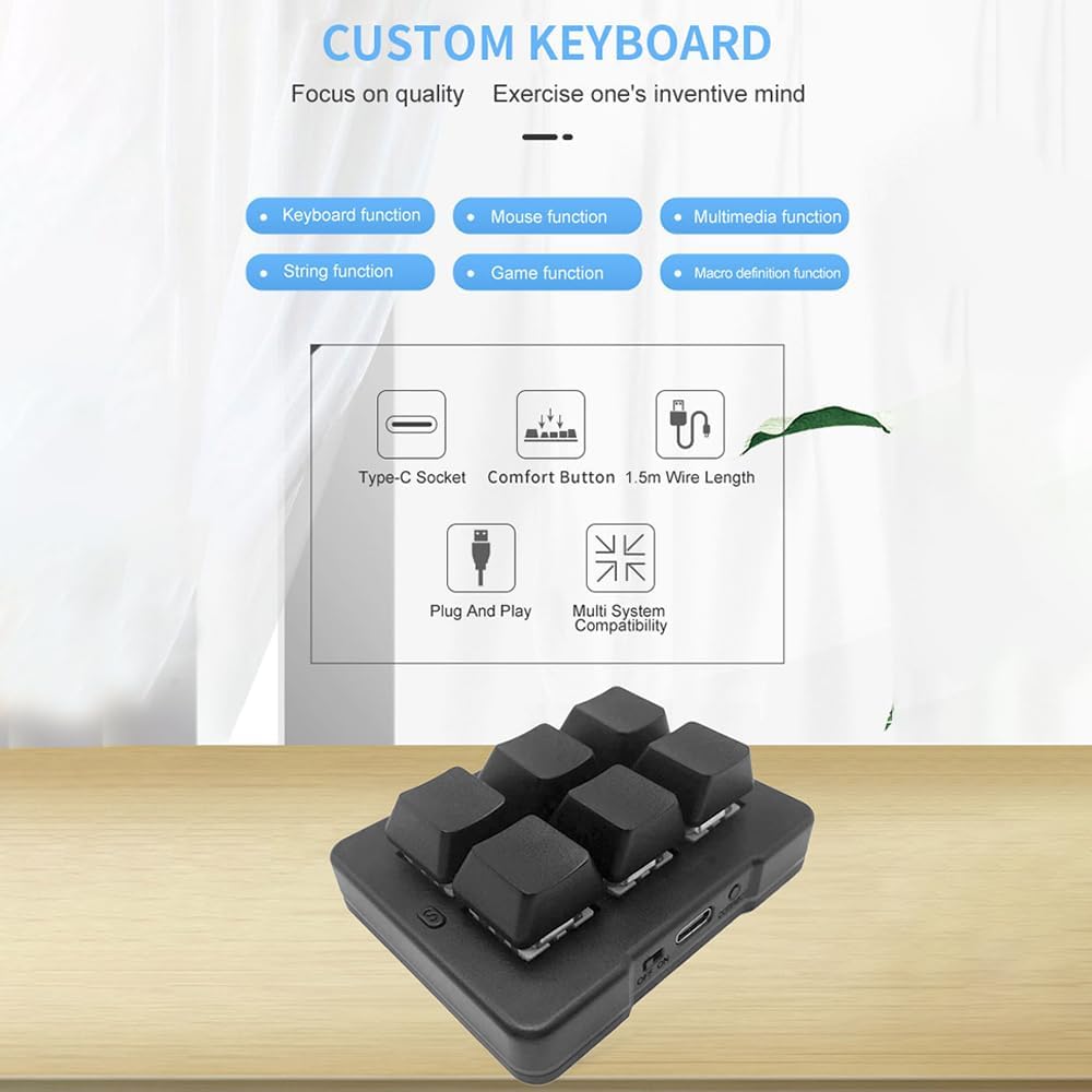 COMPACT MECHANICAL KEYBOARD 6 KEYS WIRELESS BLACK Manufacturer CH