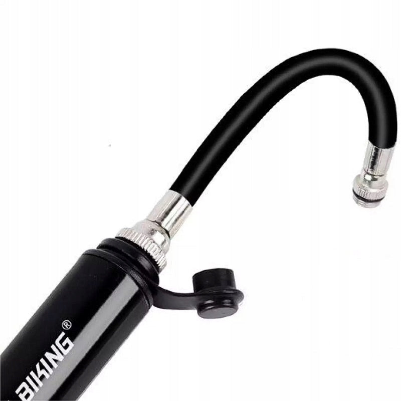COMPACT MINI HAND BICYCLE PUMP WITH ALUMINIUM HANDLE 7 BAR FOR FRAME Color black