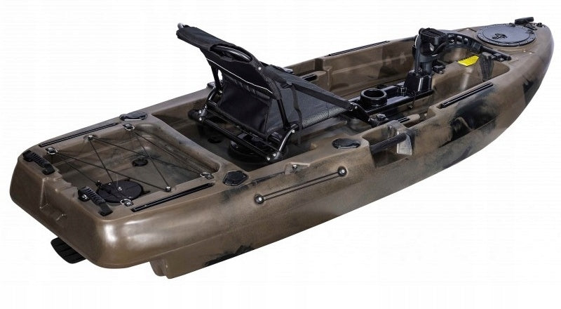 COMPACT STABLE COMFORTABLE PEDAL FISH 8 FISHING KAYAK WITH FOOT DRIVE Model PEDL FISH 8 SAND BLACK