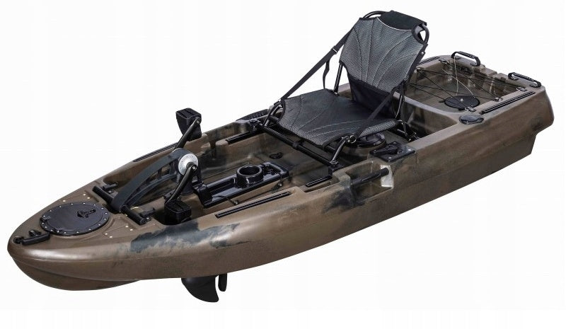 COMPACT STABLE COMFORTABLE PEDAL FISH 8 FISHING KAYAK WITH FOOT DRIVE