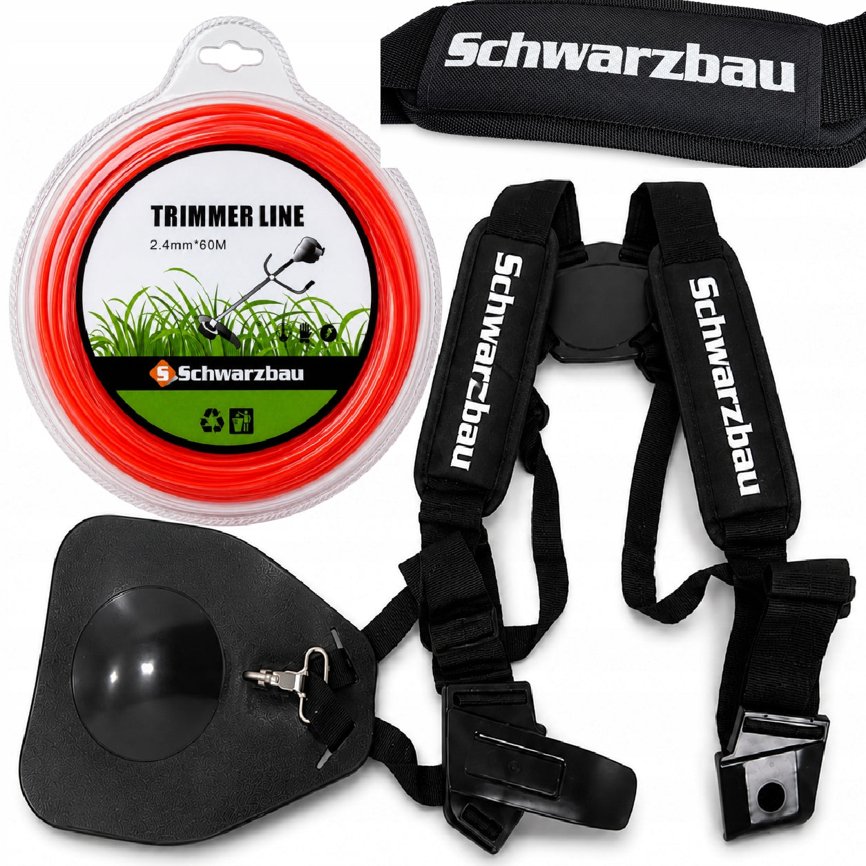 COMPANY HARNESS FOR COMBUSTION SCYTHE BRUSH CUTTER SUPPORT BELTS HARNESS + 60m Lines