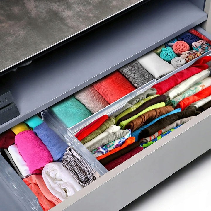 COMPARTMENT ADJUSTABLE TO DRAWER ORGANIZER SEPARATOR 8PCS TRANSPARENT Number of pieces 8 pcs