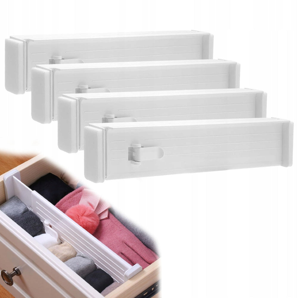 COMPARTMENTS FOR DRAWERS DIVIDERS ORGANIZER SET OF 4 WHITE SEPARATORS
