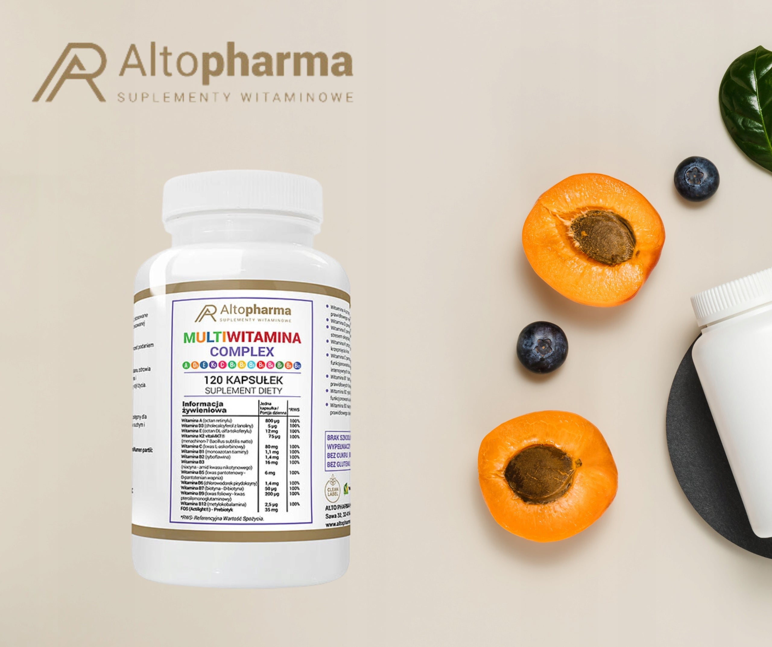 COMPLEX ADEK + Wit C + Wit B 120caps Brand Alto Pharma