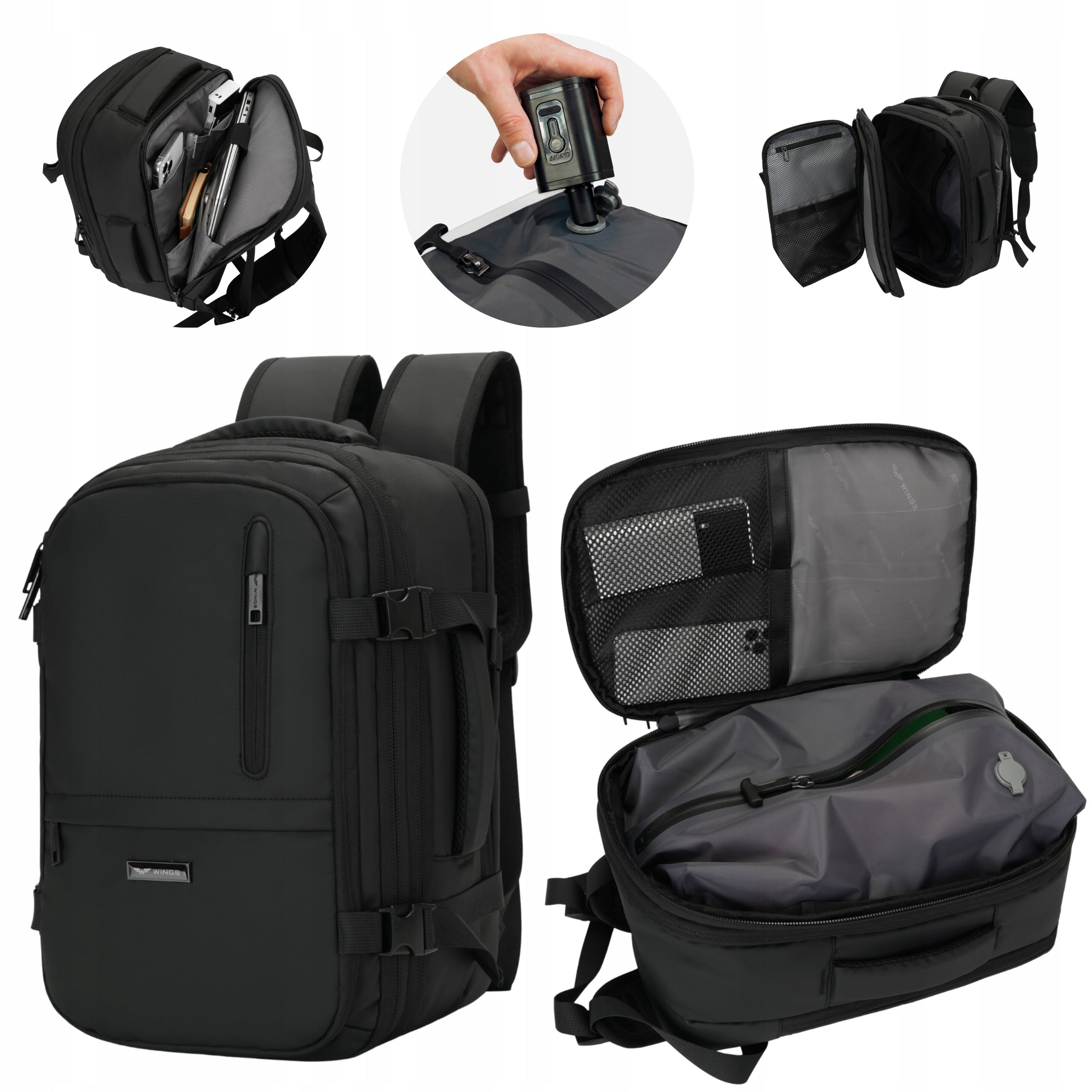 COMPRESA Vacuum Backpack with Pump Ergonomic Functional Travel Luggage