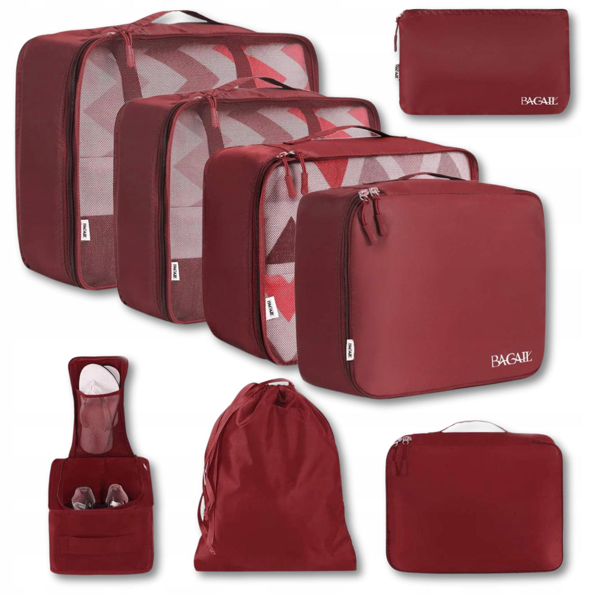 COMPRESSION BAG 8x LUGGAGE PACKING SUITCASE ORGANIZER FOR TRAVEL SET