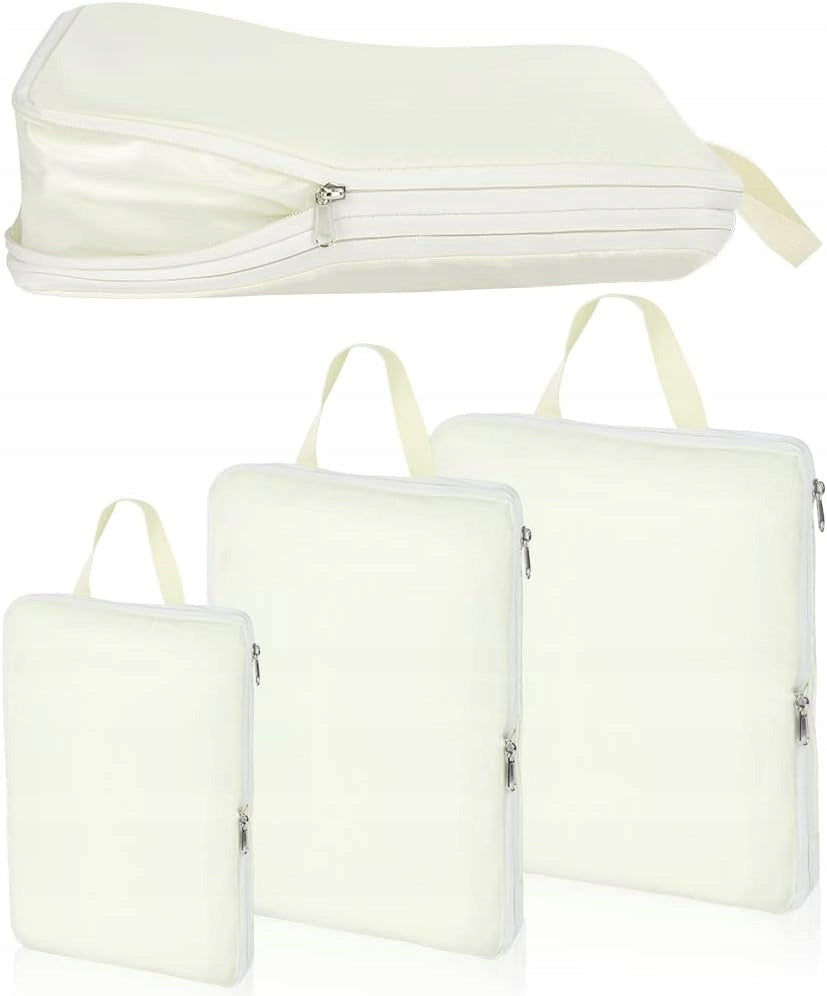 COMPRESSION BAGS FOR PACKING 4 TRAVEL BAGS FOR SUITCASE SET BEIGE Color brown