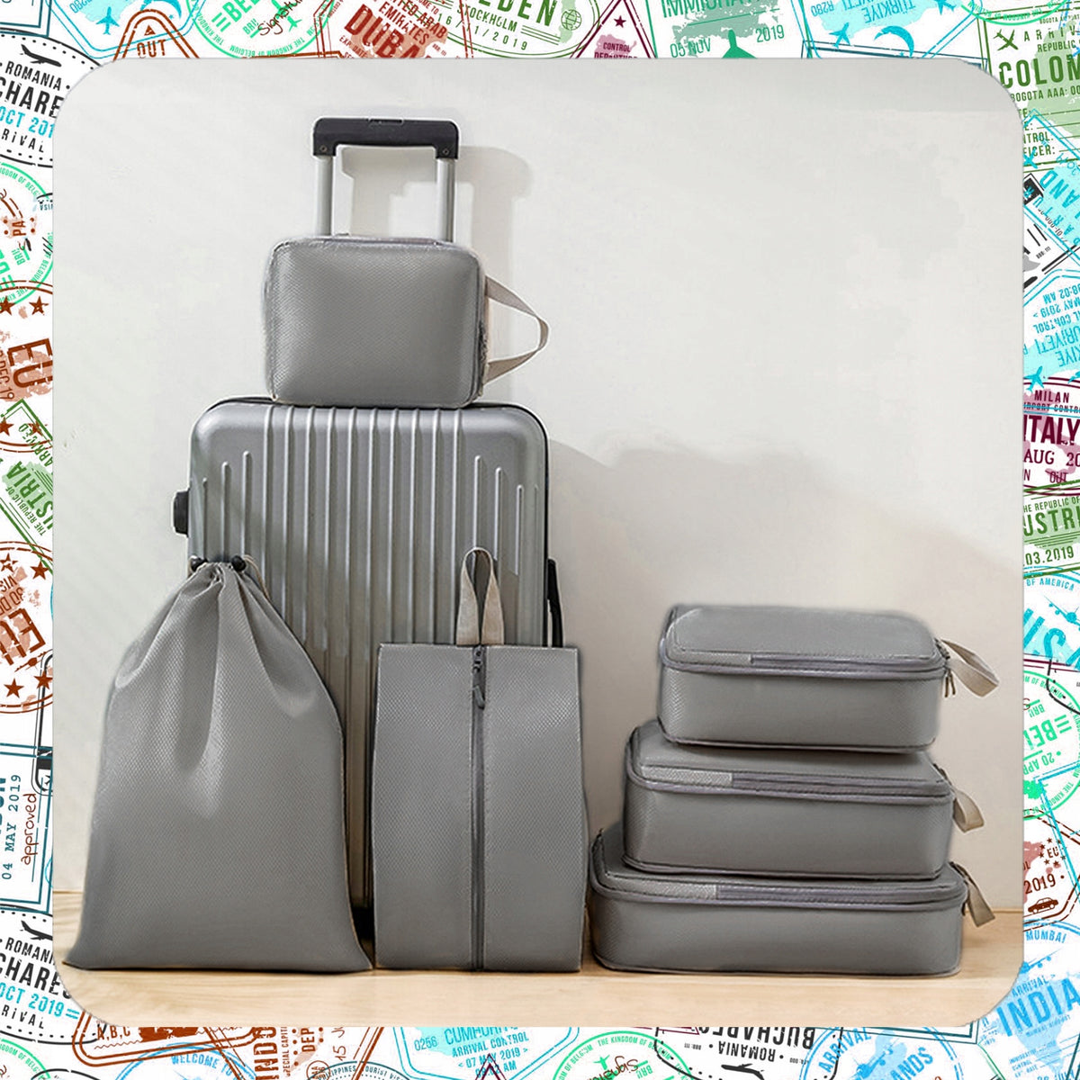 COMPRESSION CASE PACKING ORGANIZERS 6 PCS TRAVEL SET GREY Manufacturer code 0006640