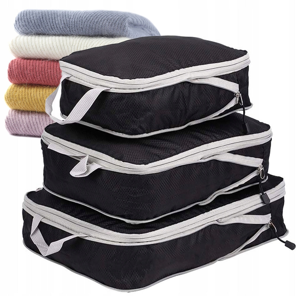 COMPRESSION ORGANIZER FOR PACKING SUITCASES TRAVEL BAGS LIGHT Color black