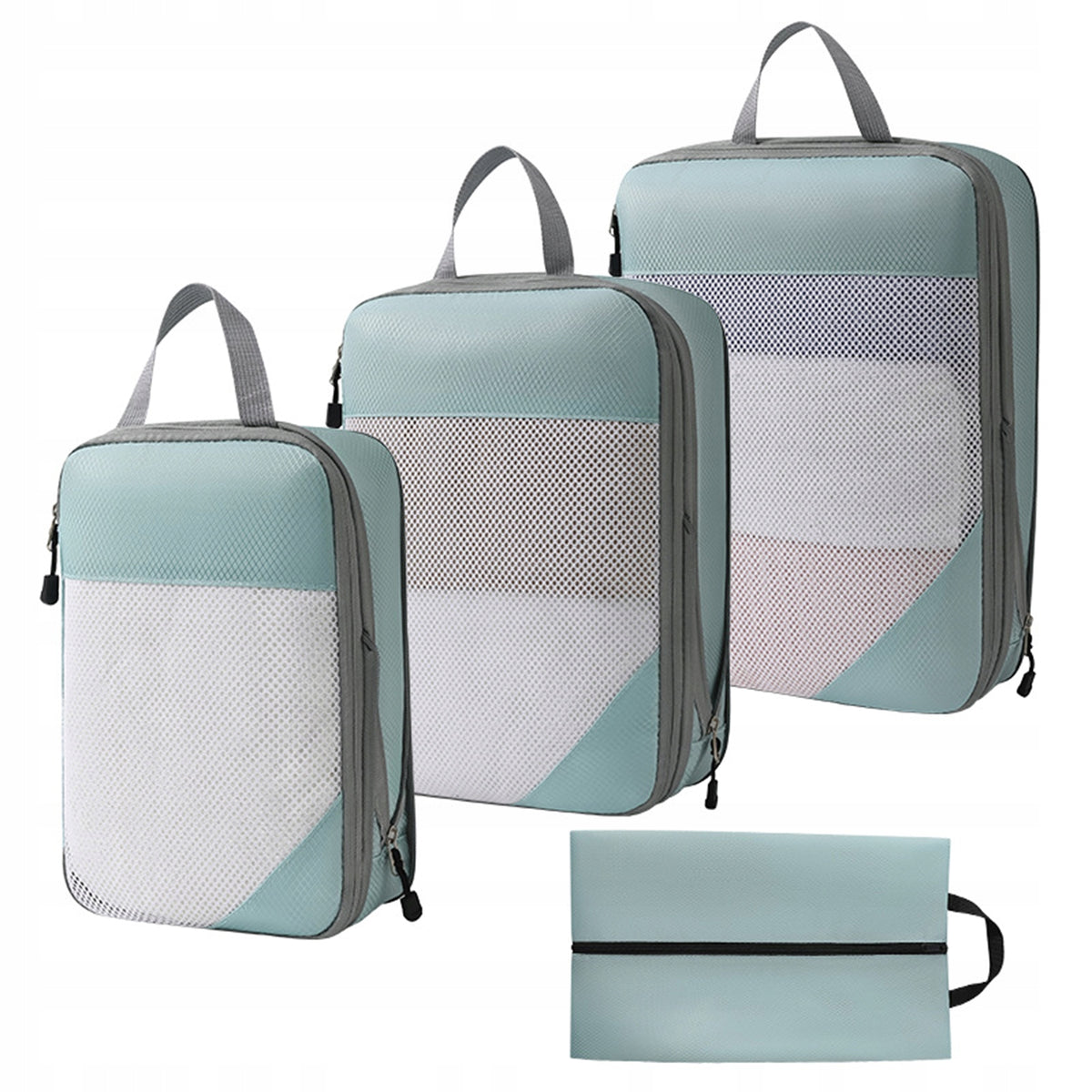 COMPRESSION ORGANIZER FOR PACKING TRAVEL SUITCASES BAGS BLUE4XSET