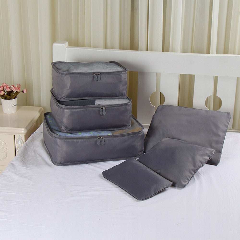 COMPRESSION ORGANIZER FOR PACKING TRAVEL SUITCASES BAGS SET OF 6 Color silver