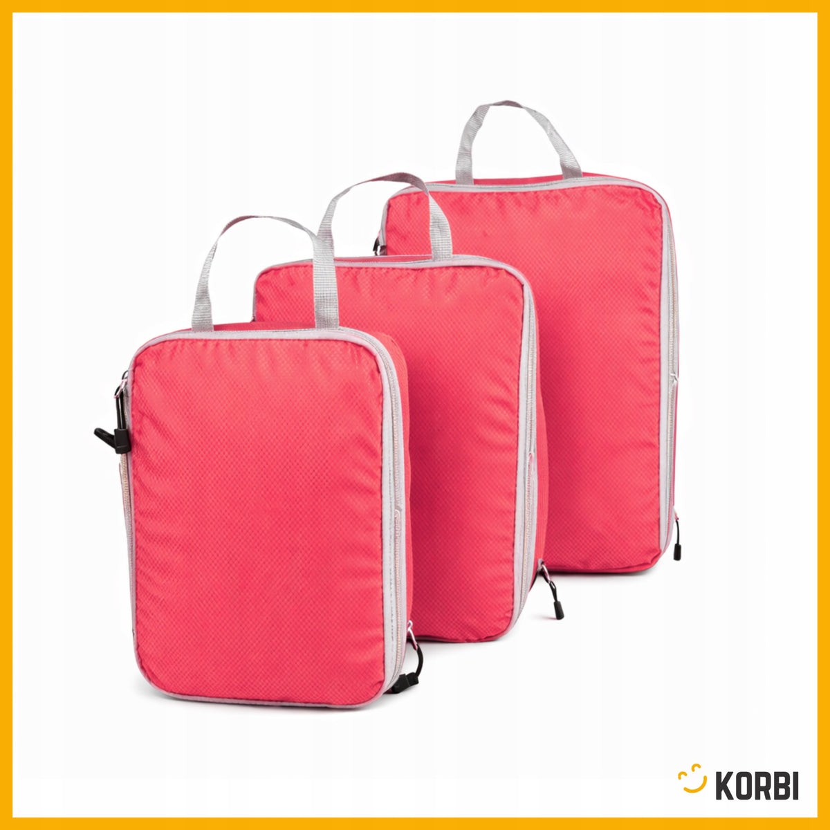 COMPRESSION ORGANIZER FOR TRAVEL SUITCASE FOR CLOTHES BAGS 3PCS RED Packaging status original