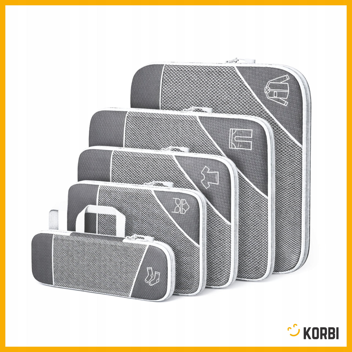 COMPRESSION ORGANIZER FOR TRAVEL SUITCASE FOR CLOTHES UNDERWEAR BAGS 5PCS Packaging status original