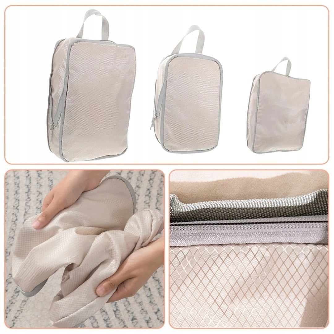 COMPRESSION ORGANIZER PACKING SET TRAVEL SUITCASE BAGS 3 PCS