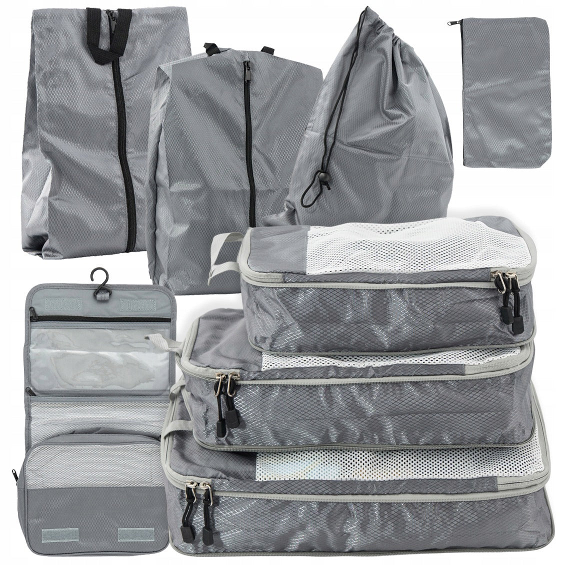COMPRESSION ORGANIZER SET OF ORGANIZERS FOR SUITCASE WARDROBE BAGS 8in1