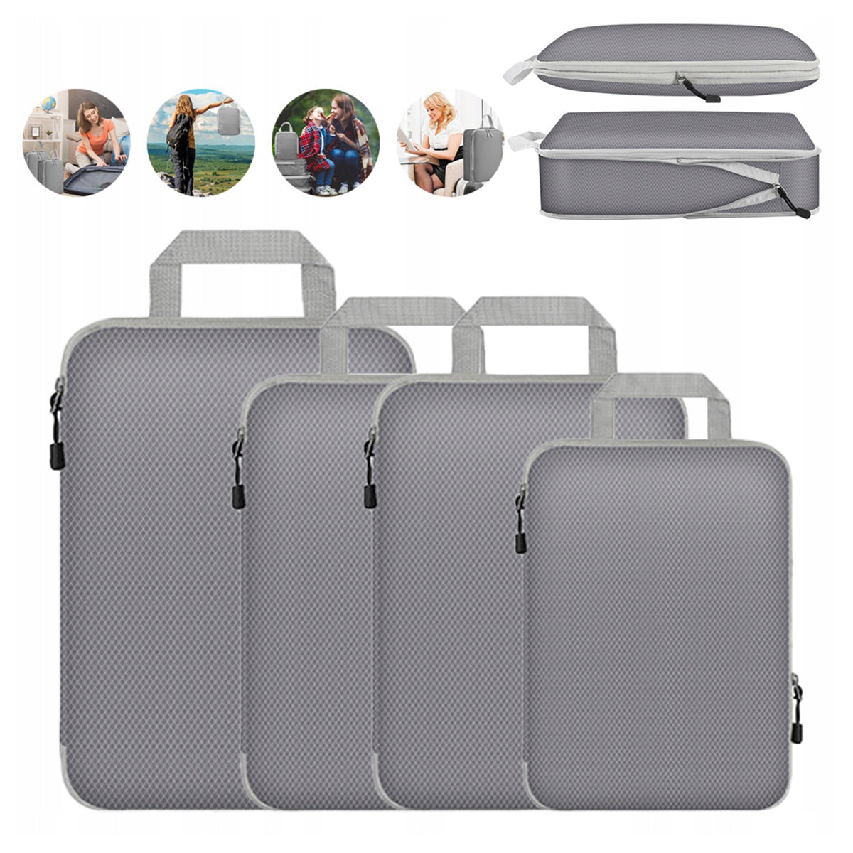 COMPRESSION ORGANIZER for Packing Suitcases Travel Bags Set of 4
