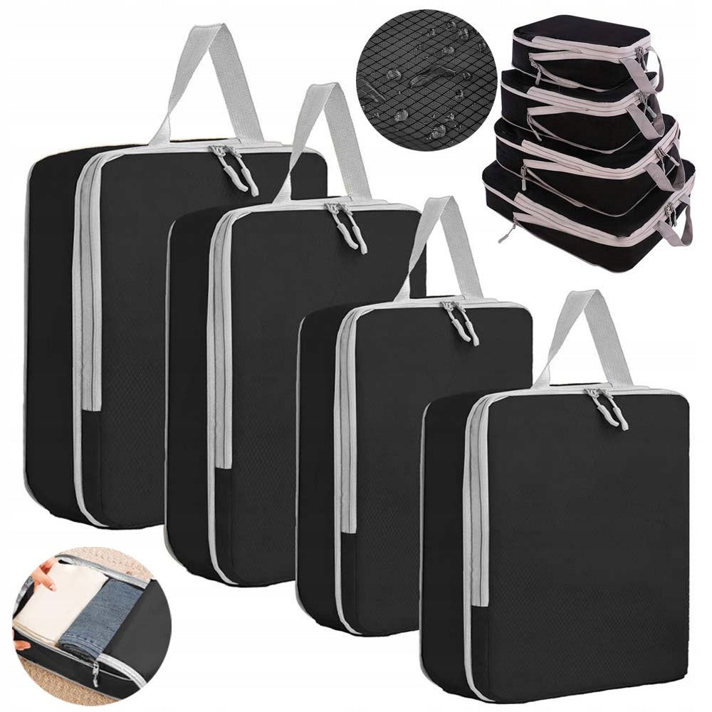COMPRESSION ORGANIZERS FOR TRAVEL LUGGAGE SUITCASE SET WATERPROOF 4PCS