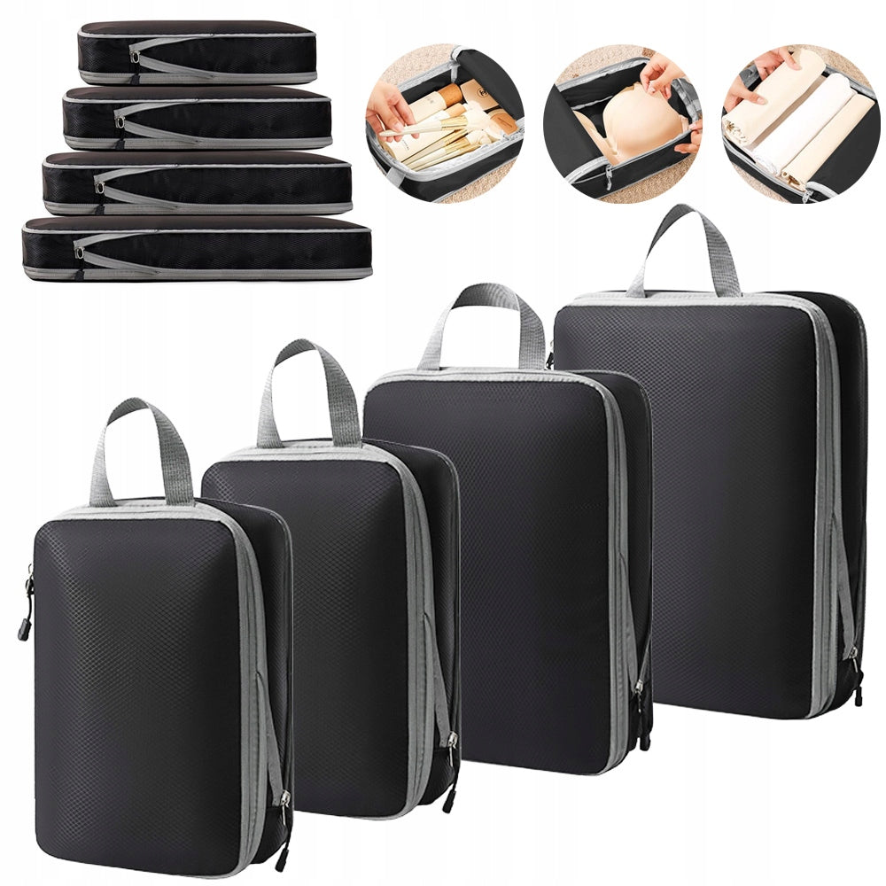 COMPRESSION ORGANIZERS FOR TRAVEL LUGGAGE SUITCASE SET WATERPROOF 4PCS