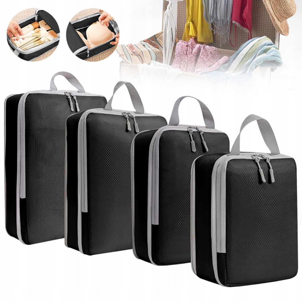 COMPRESSION ORGANIZERS FOR TRAVEL LUGGAGE SUITCASE SET WATERPROOF 4PCS