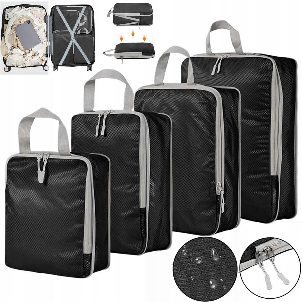 COMPRESSION ORGANIZERS FOR TRAVEL PACKAGING WATERPROOF SET OF 4
