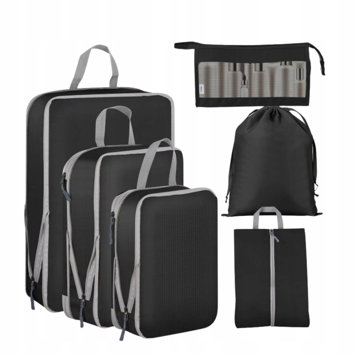 COMPRESSION ORGANIZERS FOR TRAVEL PACKING WATERPROOF SET OF 6