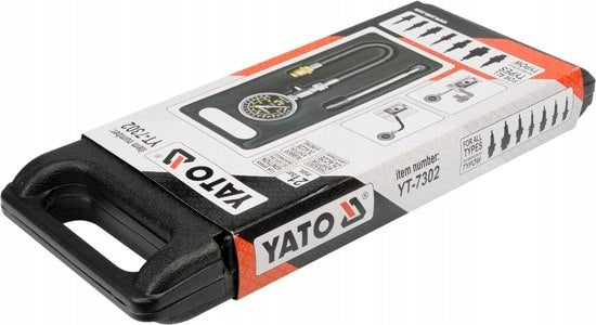 COMPRESSION PRESSURE METER. ADAPTER SET YT-7302 Batteries included no