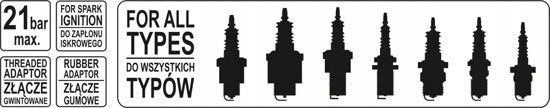 COMPRESSION PRESSURE METER. ADAPTER SET YT-7302 Brand Yato