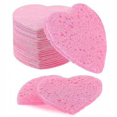 COMPRESSION SPONGES HEARTS PINK FOR MAKEUP FOUNDATION 55 PCS FOR HOME