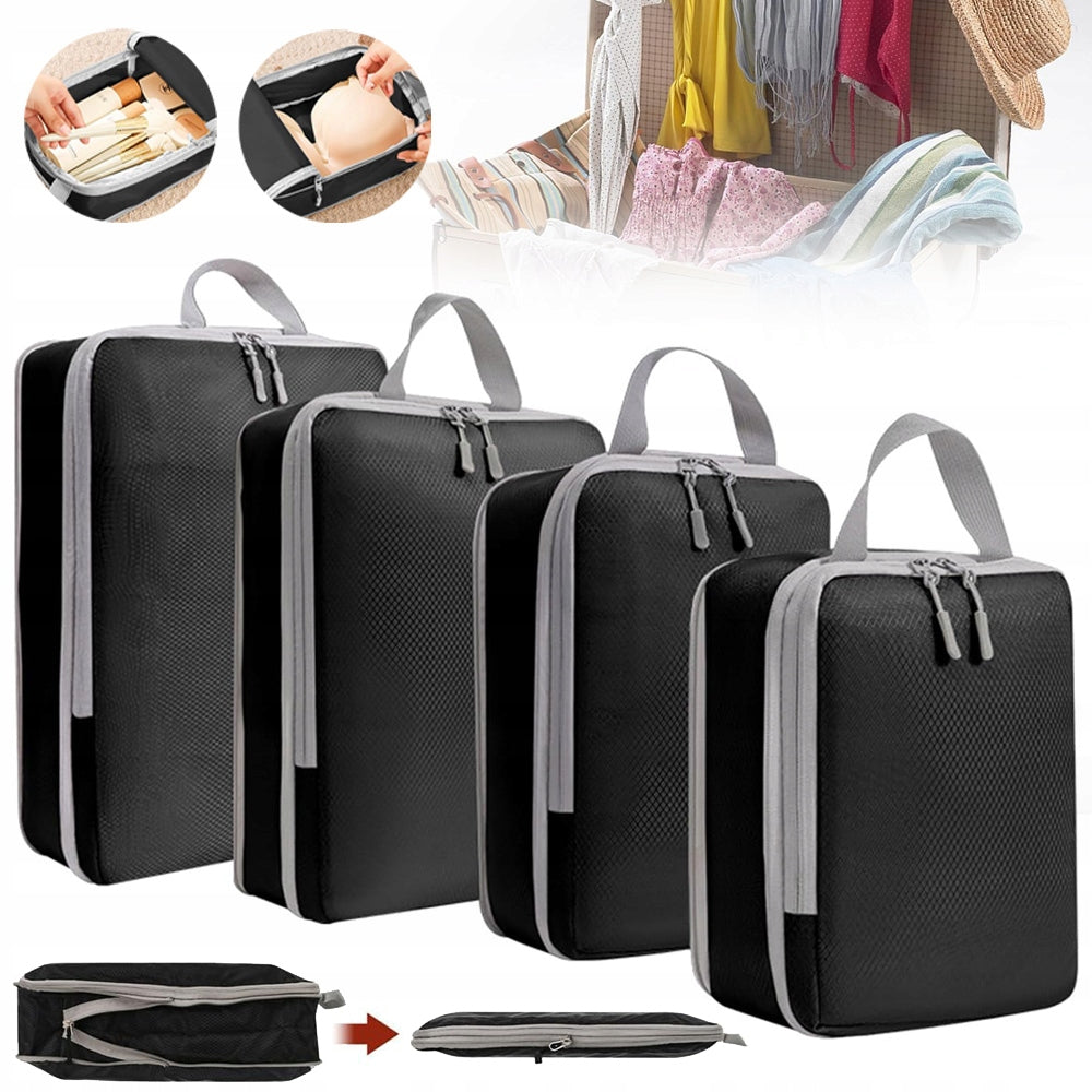 COMPRESSION TRAVEL ORGANIZER FOR PACKING CLOTHES BAG SUITCASE SET 4X
