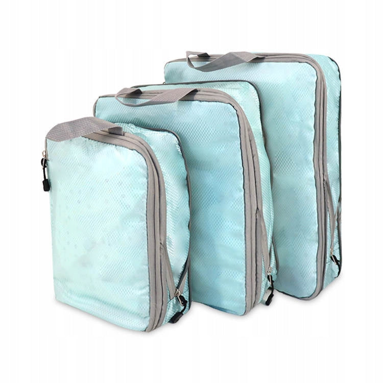 COMPRESSION TRAVEL ORGANIZER FOR PACKING SUITCASE BAGS SET OF 3 PINK Color brown