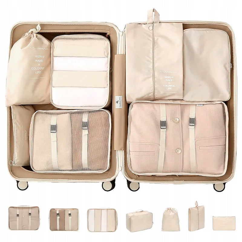 COMPRESSION TRAVEL ORGANIZER FOR PACKING TRAVEL SUITCASE BAGS 7 PCS