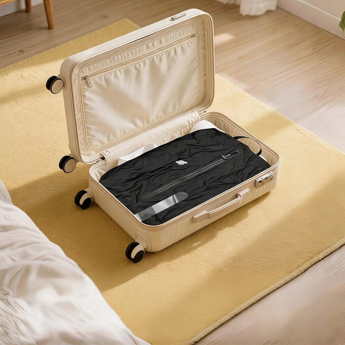 COMPRESSION VACUUM BAG FOR CLOTHES BACKPACK LUGGAGE WATERPROOF BLACK Color black