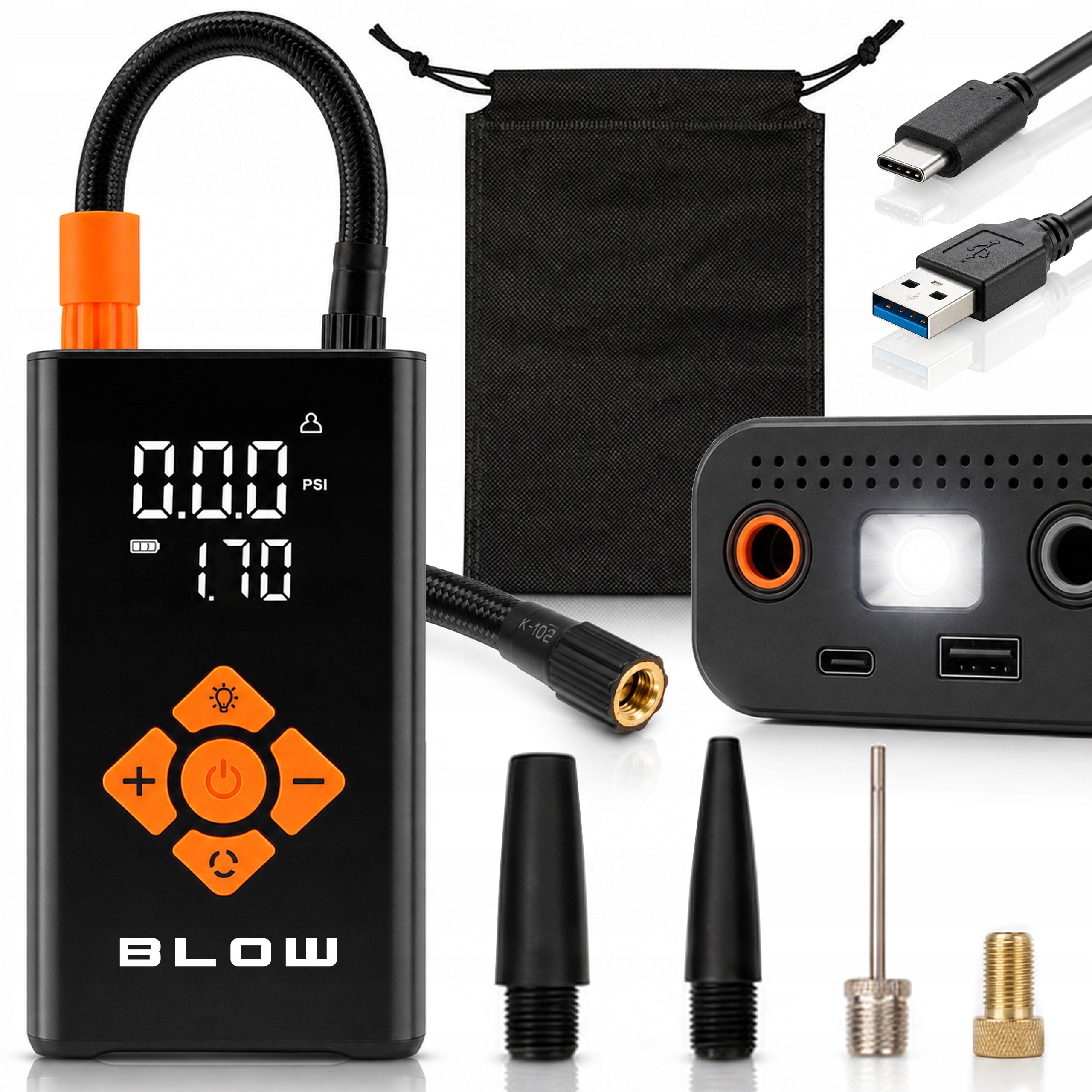 COMPRESSOR ELECTRIC PUMP 60W BICYCLE FOR CAR 5000mAh