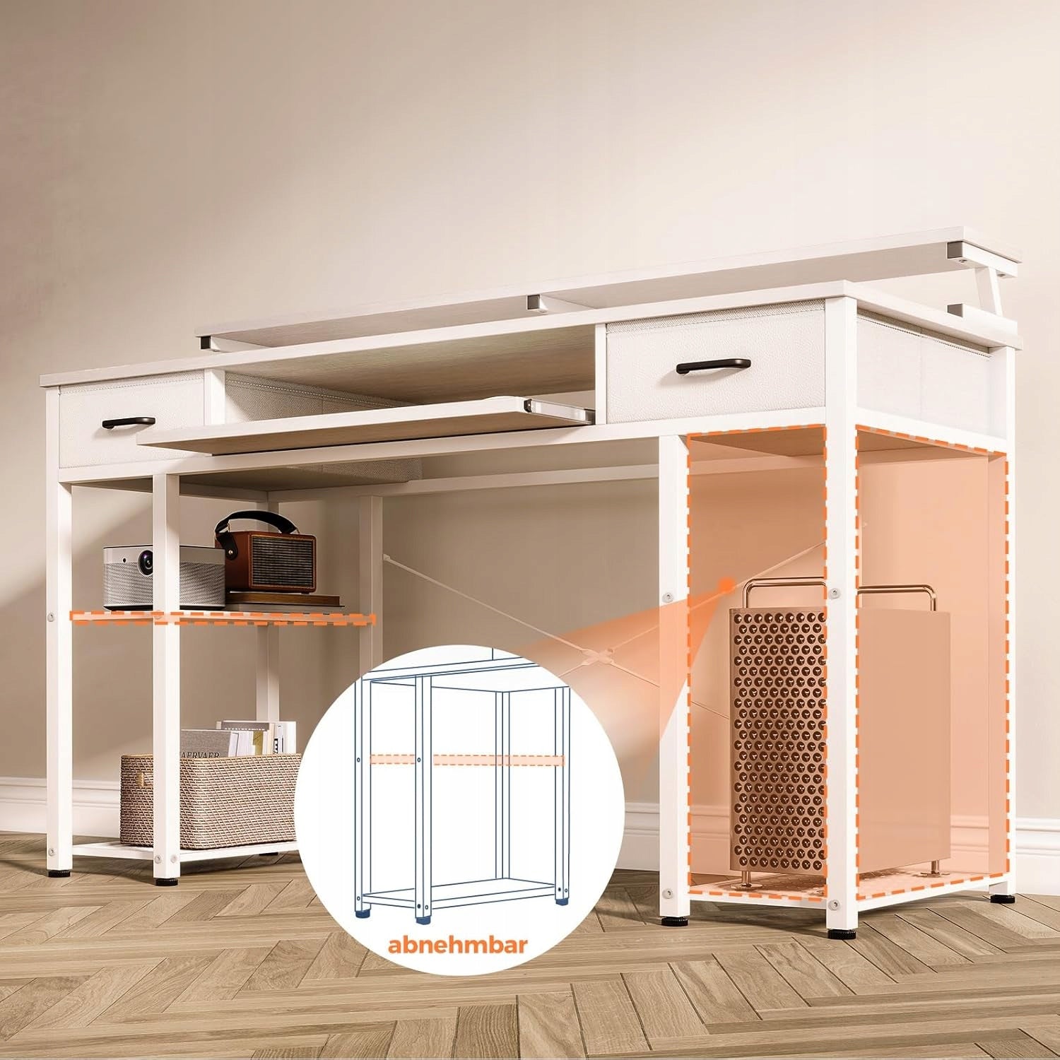 COMPUTER DESK 120X48X90CM DRAWER MONITOR STAND Manufacturer code bksz6