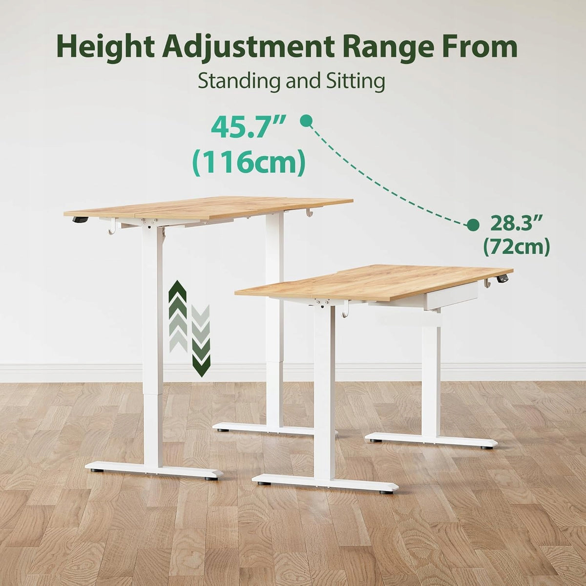COMPUTER DESK ADJUSTABLE HEIGHT TABLE WITH SPACIOUS DRAWER 120x60cm EAN (GTIN) 0099483940118