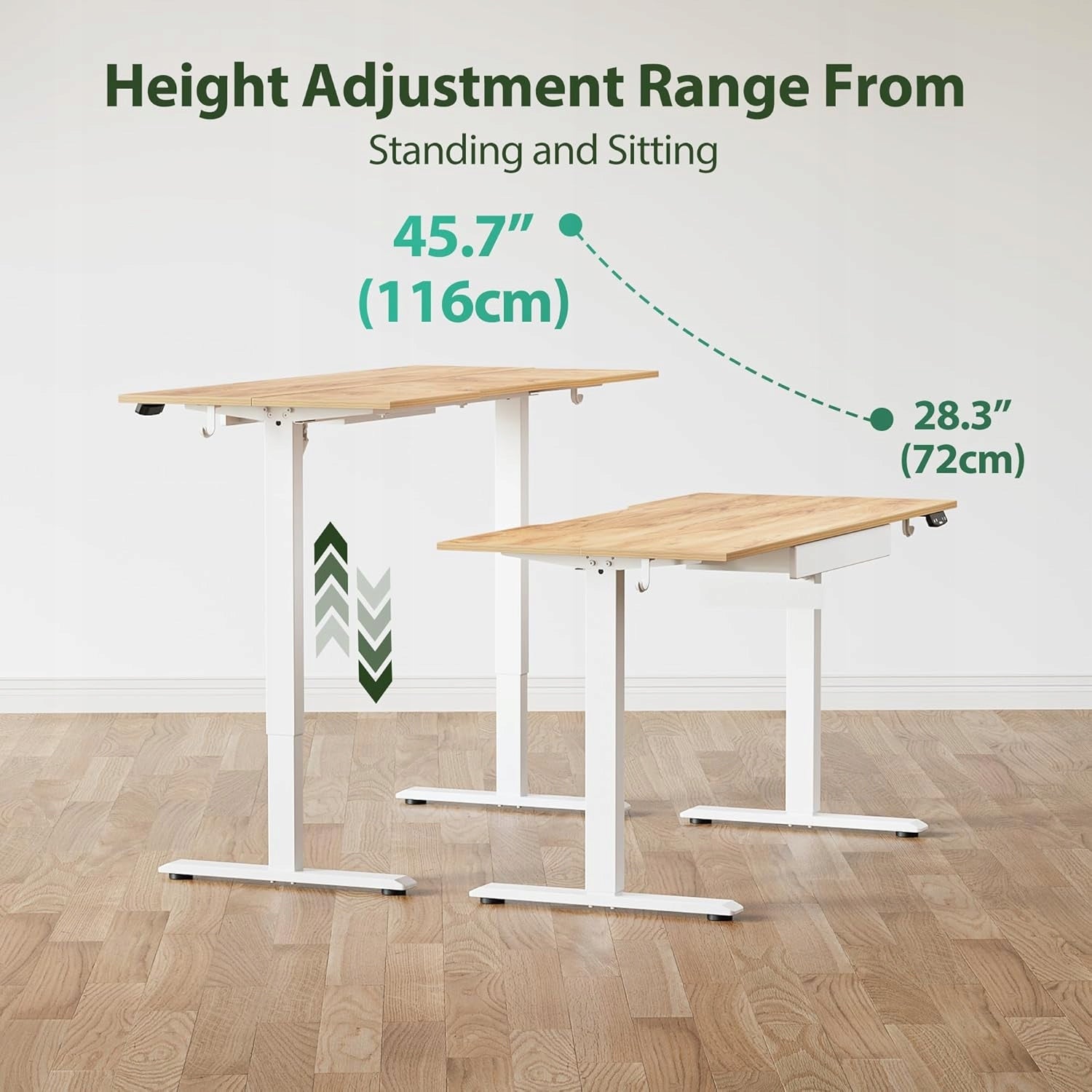 COMPUTER DESK ADJUSTABLE HEIGHT TABLE WITH SPACIOUS DRAWER 120x60cm EAN (GTIN) 0099483940118