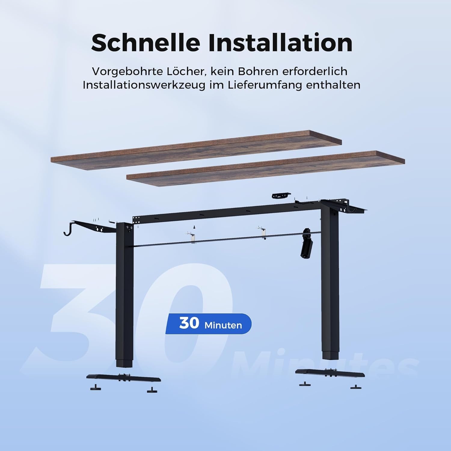 COMPUTER DESK COMPUTER TABLE HEIGHT ADJUSTABLE BROWN BLACK EAN (GTIN) 0095664987569