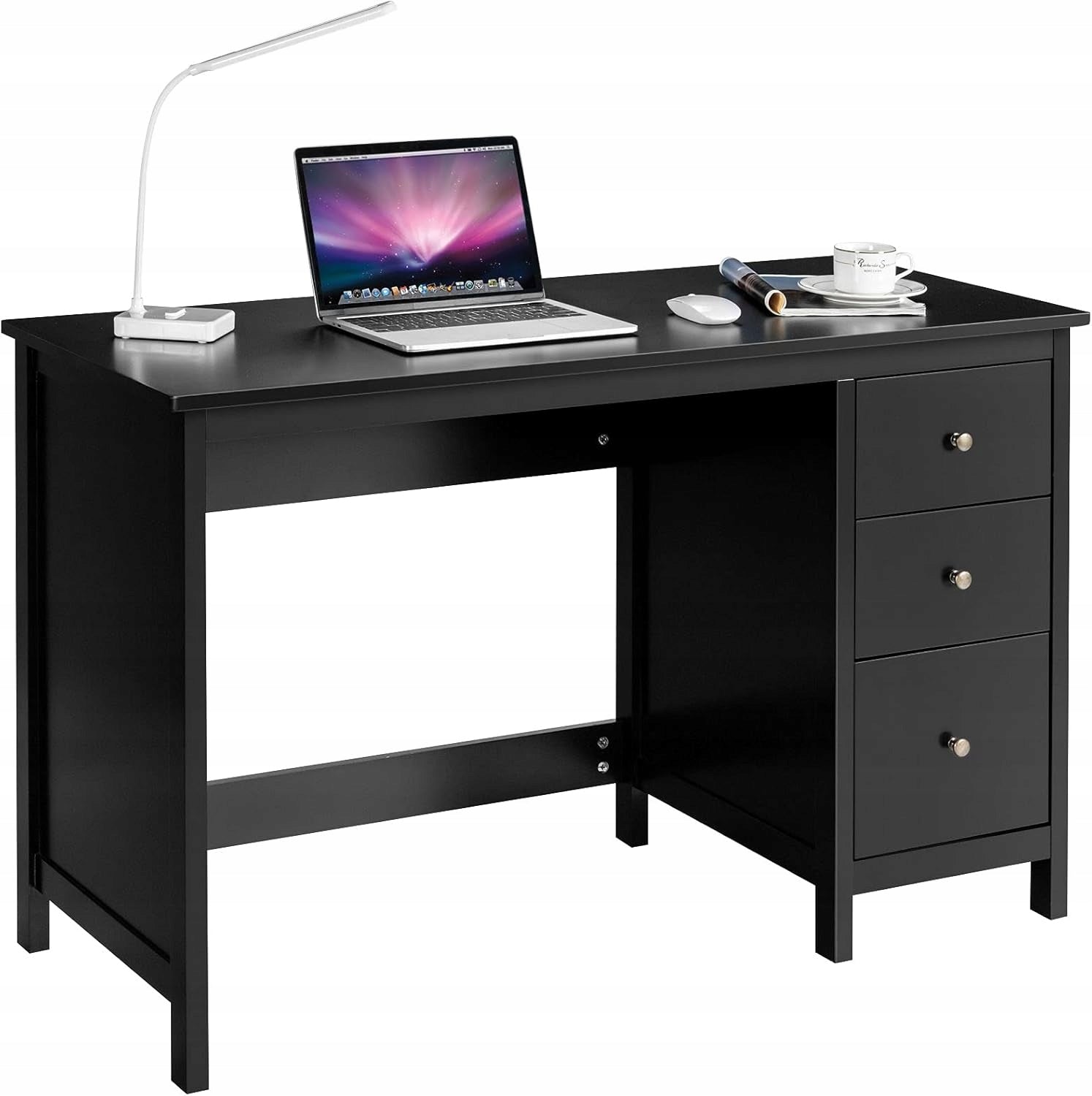COMPUTER DESK COMPUTER TABLE WITH WOODEN DRAWERS 120X50X75CM