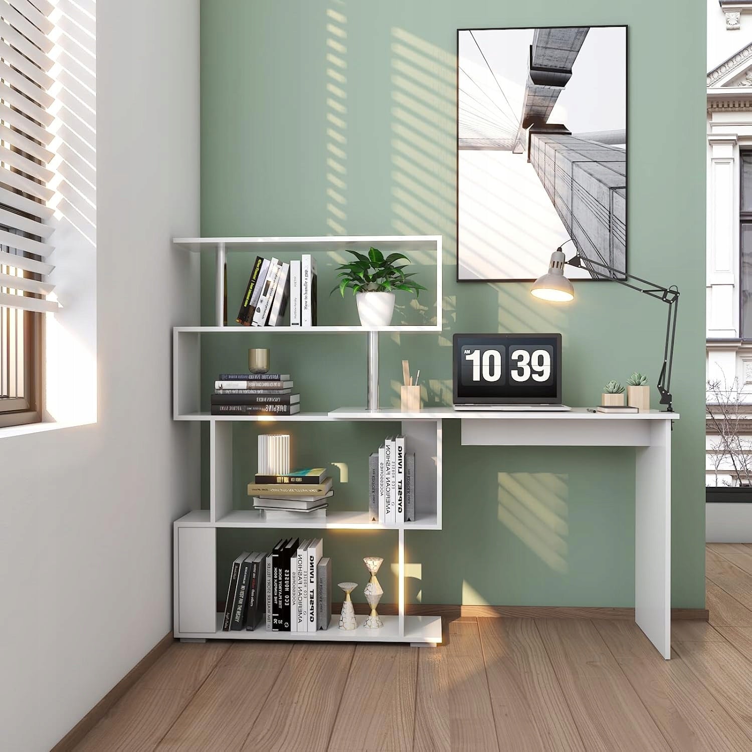 COMPUTER DESK CORNER COMPUTER TABLE WITH ROTATING SHELVES 360 Brand no brand