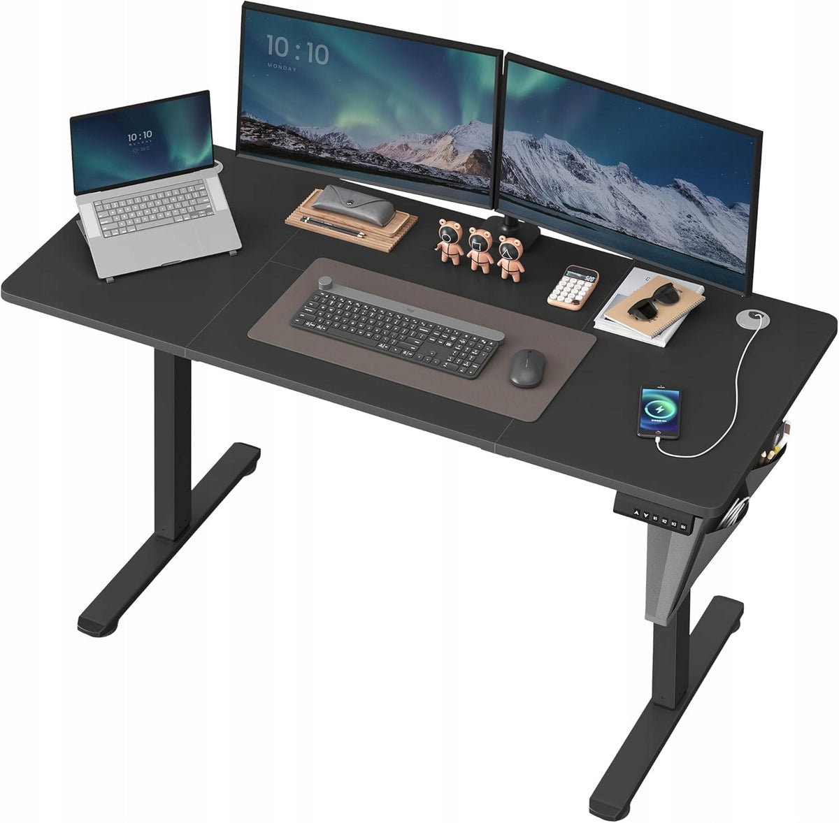 COMPUTER DESK ELECTRICALLY ADJUSTABLE HEIGHT TABLE SOLID 140x60cm