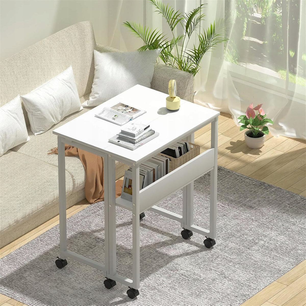 COMPUTER DESK FOLDING TABLE ON WHEELS WITH DRAWER SMALL 63 x 50 cm Brand no brand