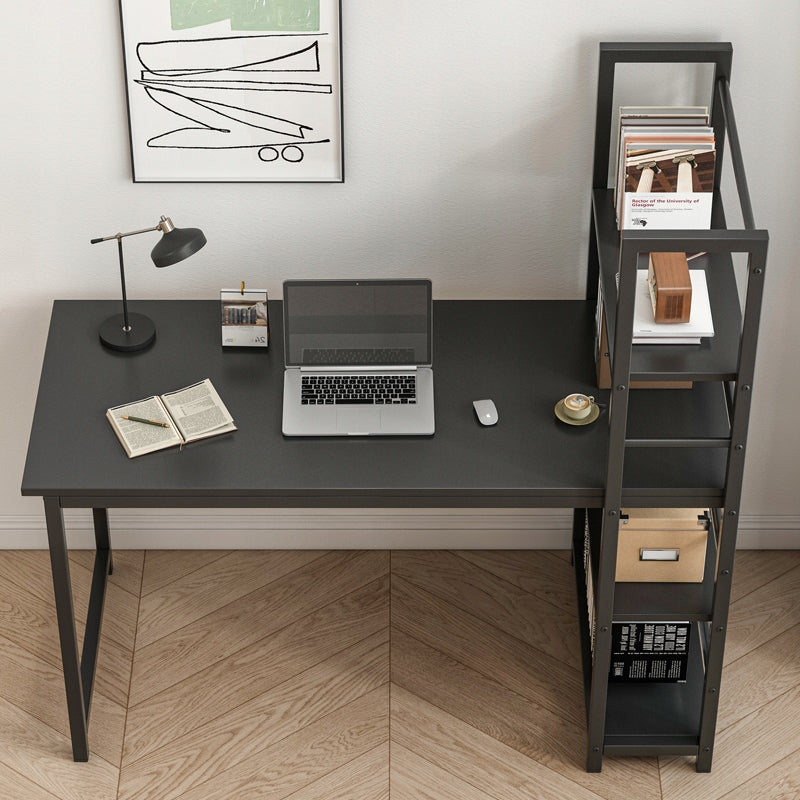 COMPUTER DESK LOFT TABLE BLACK INDUSTRIAL WITH BOOKCASE SHELVES 120 CM Manufacturer code BIURKO KOMPUTEROWE STOLIK LOFT CZARNE