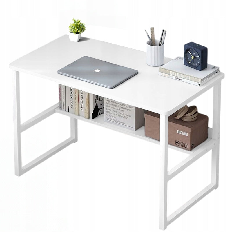 COMPUTER DESK LOFT TABLE WHITE YOUTH WITH SHELF MODERN 100 CM
