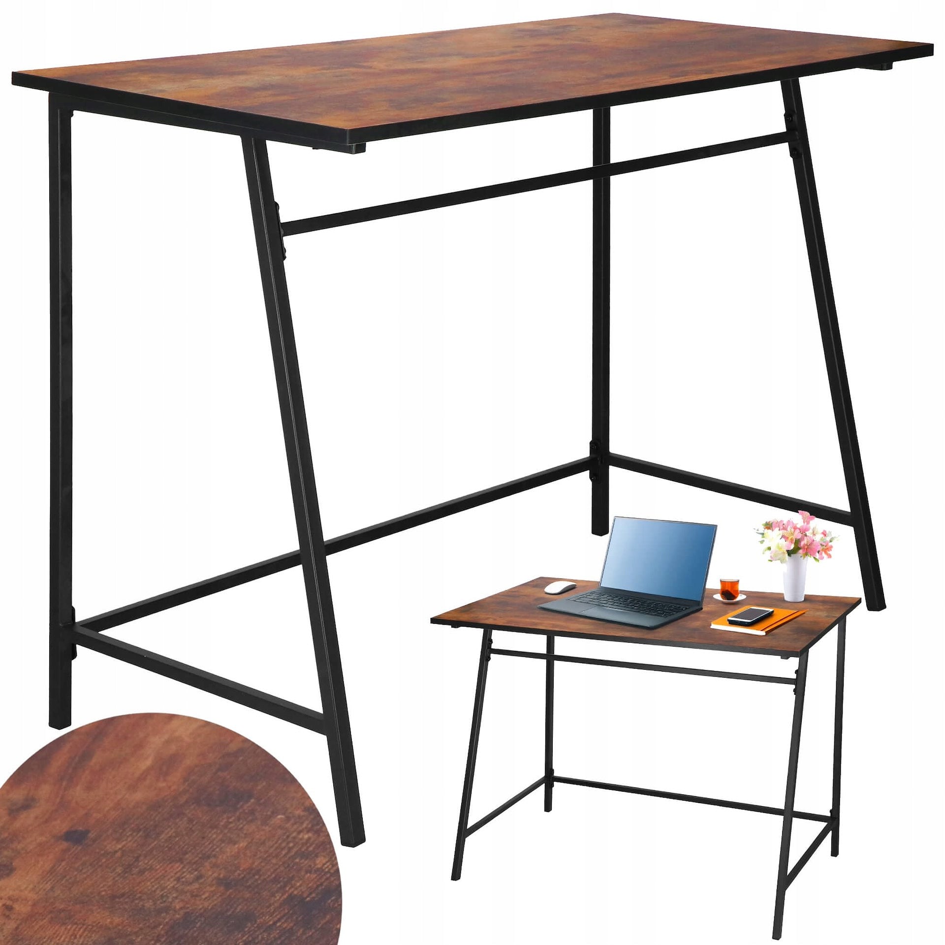 COMPUTER DESK RUSTIC INDUSTRIAL LOFT COMPUTER TABLE 100 cm Collection BIURKO INDUSTRIALNE LOFT