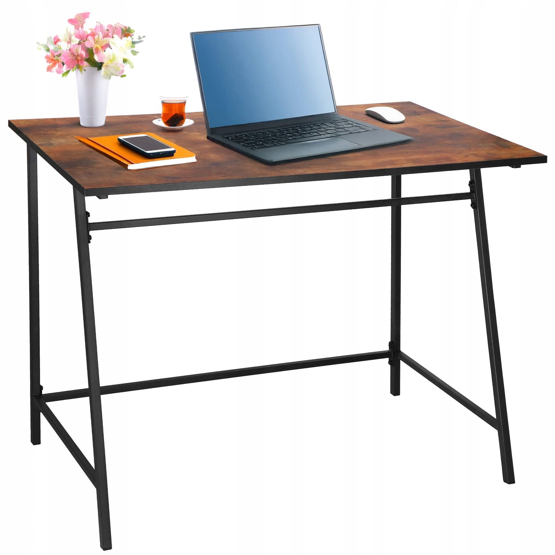 COMPUTER DESK RUSTIC INDUSTRIAL LOFT COMPUTER TABLE 100 cm