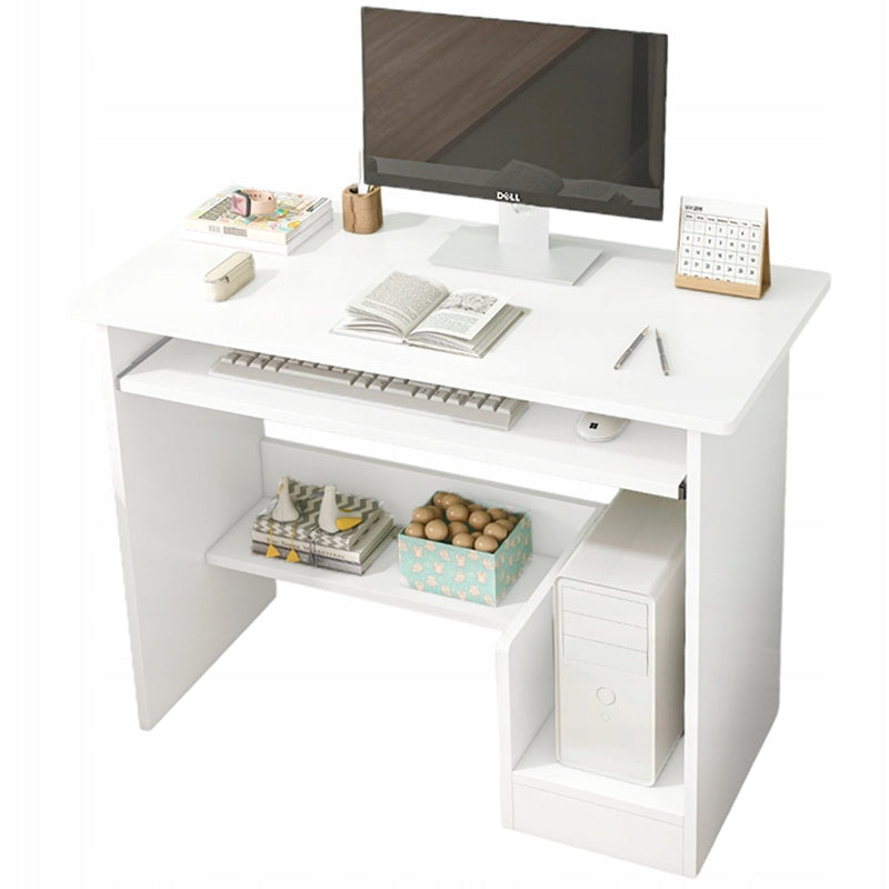 COMPUTER DESK WHITE MODERN WITH DRAWER SHELVES YOUTH TABLE