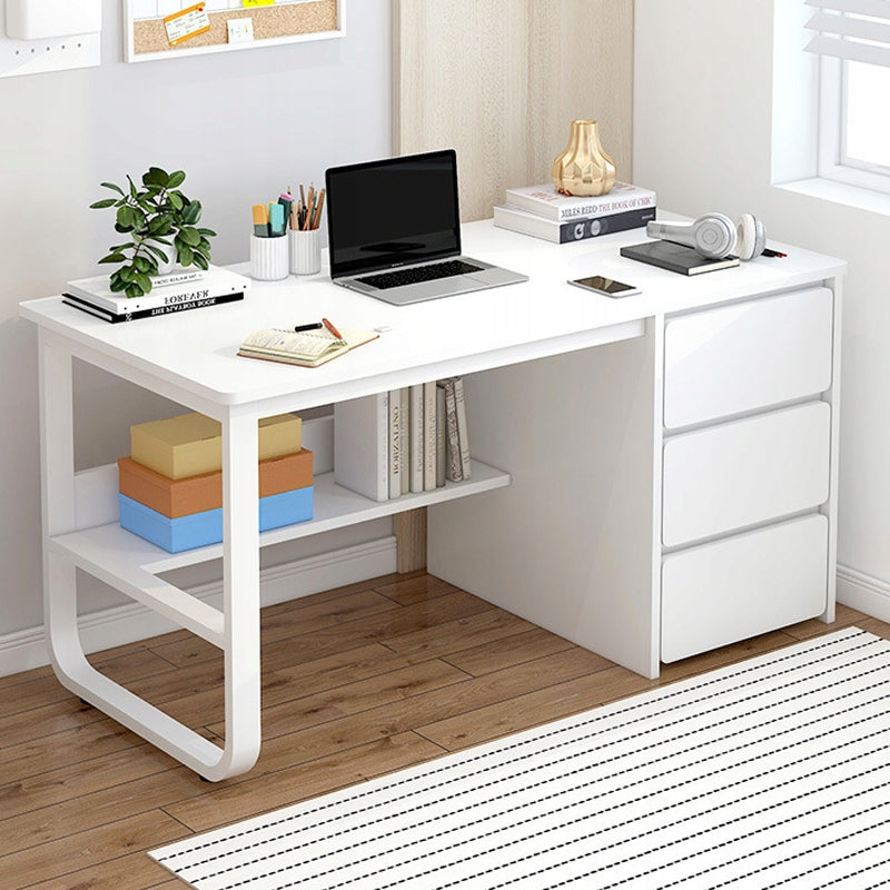 COMPUTER DESK YOUTH WHITE SCANDINAVIAN STYLE LARGE SHELVES 100CM EAN (GTIN) 5904890438415