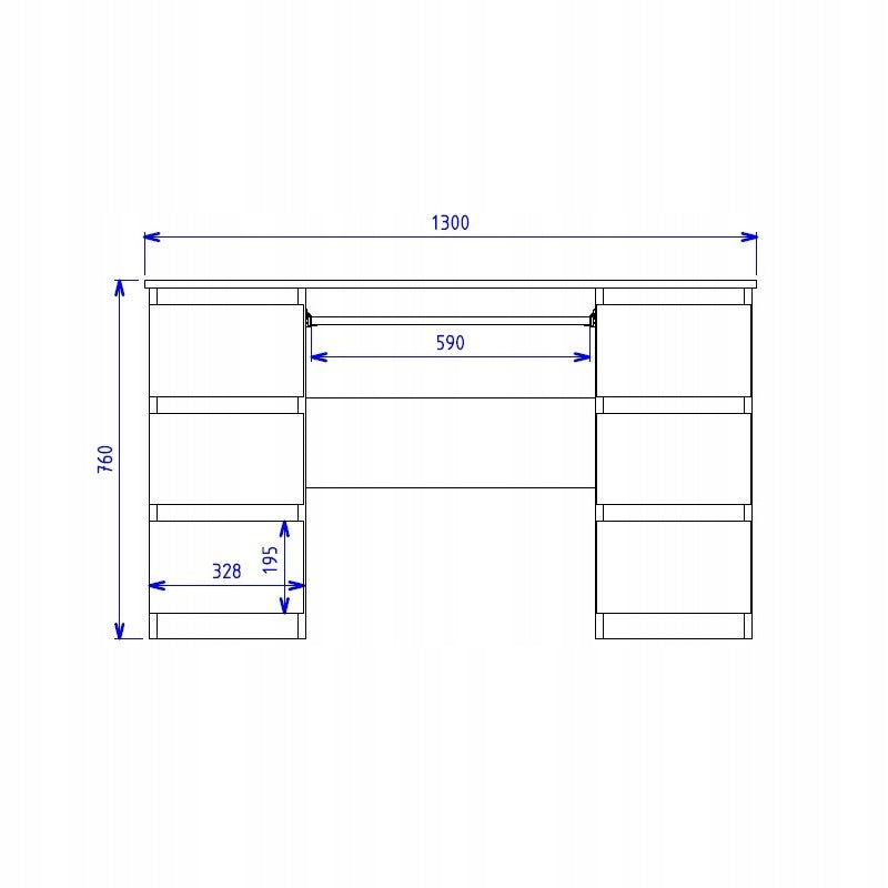 COMPUTER DESK drawers KUBANO white mat OFFICE made in Poland Manufacturer code KUBA BIEL MAT KPL